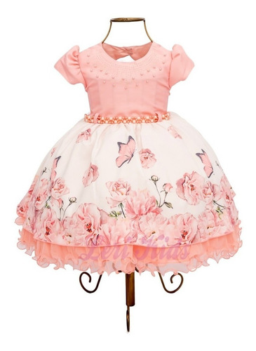 Imagem 1 de 2 de Vestido Luxo Festa Infantil Tema Jardim Encantado 1,2,3 Anos