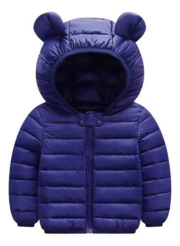 Jaqueta Ziper Infantil Com Capuz Casaco Puffer Inverno Frio