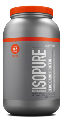 Suplemento en polvo Isopure  Zero Carb proteína sabor peach/mango en pote de 1.36kg