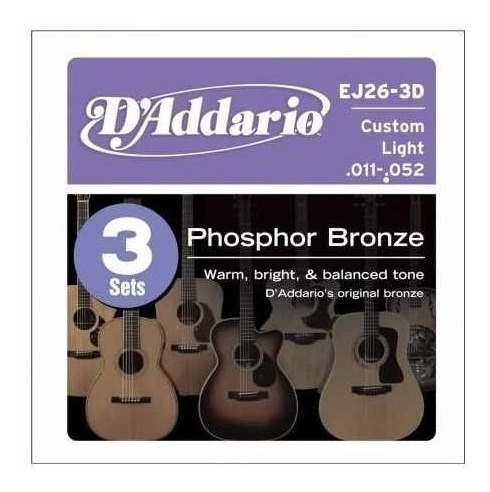 Encordado Guitarra Acústica D'addario Bronce Fosforado 011