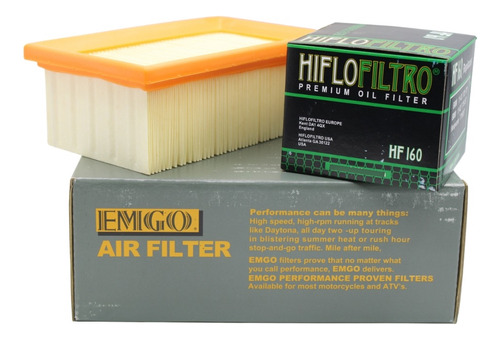 Filtro Aire Bmw F700gs 2013 2014 2015 + Hiflo 160 Emgo Bf65
