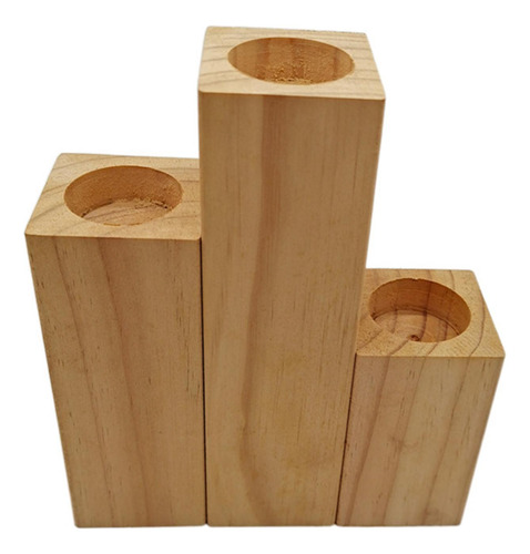 Portavelas De Madera Elegante Durable Retro Para Boda Sala