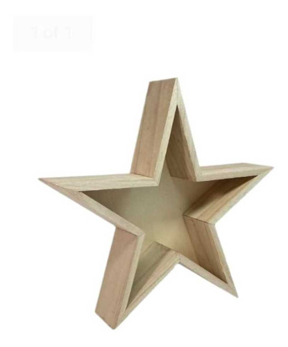 Estrella Madera Natural Para Decoracion Navidideña Grande