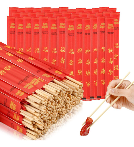 Sabary 1000 Pares De Palillos De Bambu Desechables Con Manga