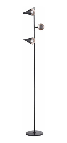 Imagen 5 de 7 de Lámpara De Pie Irvin Negro 3 Luces Led Integrado