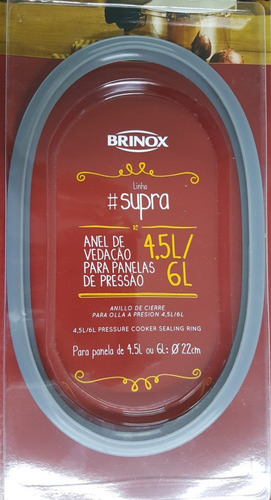 Anel Silicone Panela De Pressão Supra 4,5 E 6 Lt 22cm Brinox