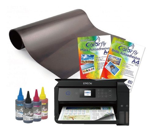 Kit Magnético Impresora+ Papel Adhesivo+ Imán+ Tinta Disersh