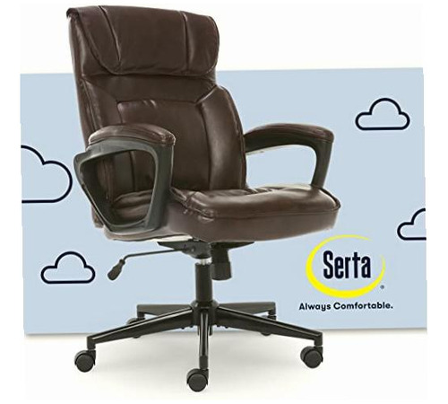 Serta Style Hannah I Office Chair, Bonded Leather, Biscuit