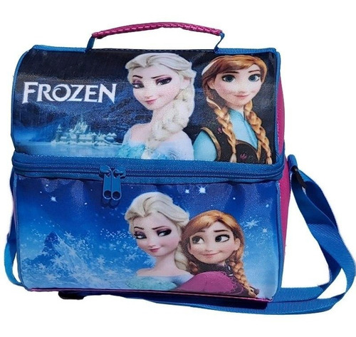 Imagen 7 de 9 de Set De Mochila Kinder Lonchera Térmica Lapicera Doble Frozen