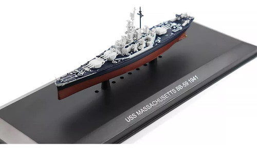 Barco Uss Massachusetts Die Cast Metal Esc 1:1250 Bb-59 Wwii Gris (Usado)