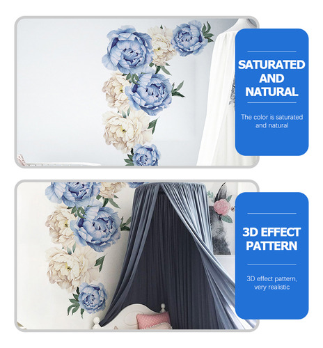 Adhesivo De Pared, Despega Y Pega, Con Forma De Flor De Peon