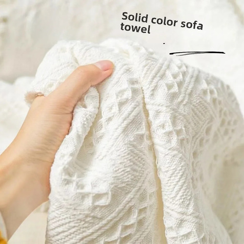 Sofá Blanco De Estilo Nórdico Con Tres Fundas, Tamaño Grande