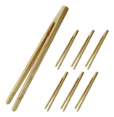 Verkelly 12 Pcs Toast Pinks De Bambú, 7 Pinzas De Bambú Para