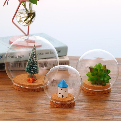 Florero De Paisaje Con Cubierta De Vidrio 15cm 15cm Claro
