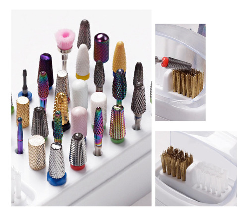 4 Durable Nail Drill Bit Holder Estuche De Molienda Ligero