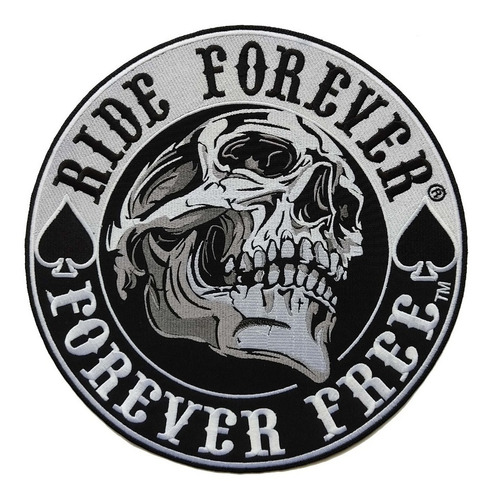 Parche Bordado Ride Forever Forever Free Craneo Harley Calav