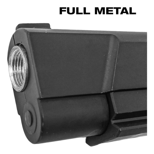 Imagen 6 de 10 de Pistola Airsoft Ops Black 6 Mm Replica Metalica Vigor