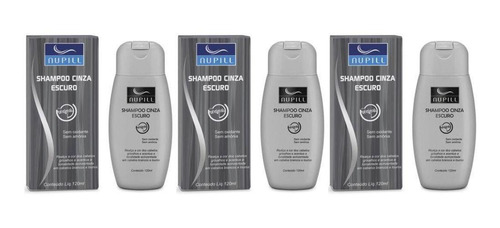 Nupill Shampoo Cinza Escuro 120ml (kit C/03)