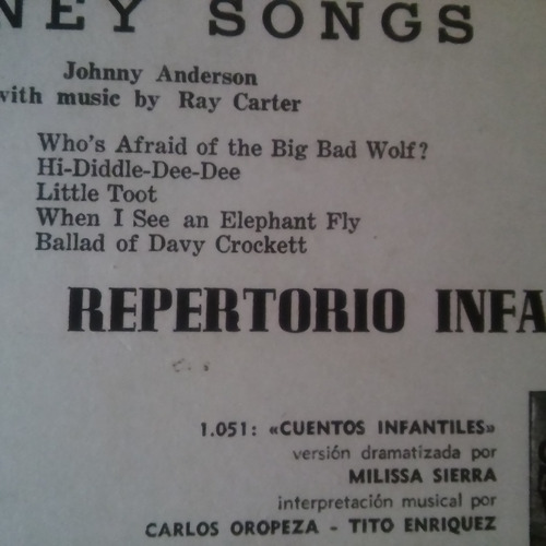 Vinilo Walt Disney Las Canciones Mickey Dumbo 3 Cerditos Mas (Usado)