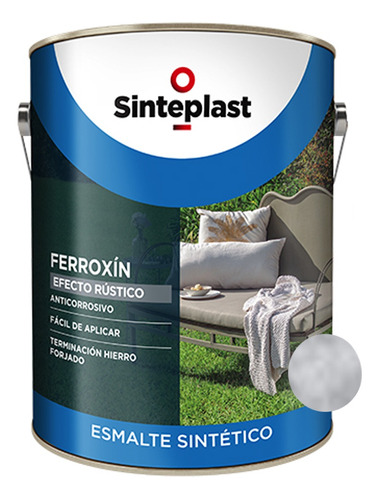 Ferroxin Esmalte Anticorrosivo Efecto Rustico Plata 1lt M M