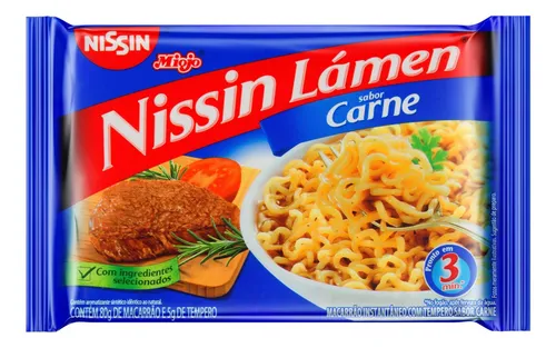 Macarrão Instantâneo Lámen Carne Nissin Miojo Pacote 85g