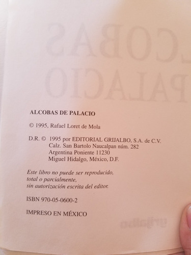 Alcobas De Palacio - Rafael Loret (Usado)