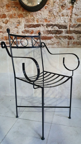 Sillon De Hierro Forjado X2 Unidades Romano Jardin Balcon