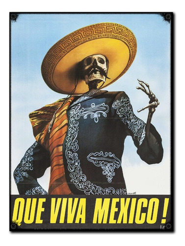 #1120 - Cuadro Decorativo Vintage - Que Viva México No Chapa