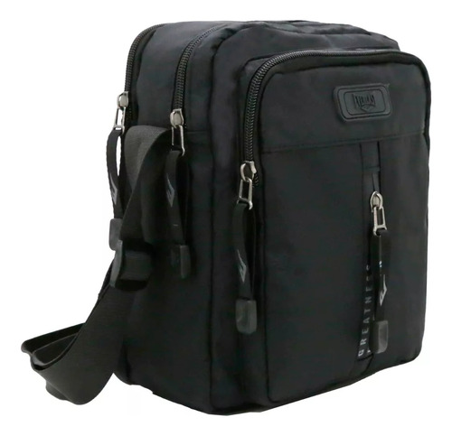 Bolso Morral Hombre Urbano Deportivo Bandolera Bolsito Viaje Color Negro