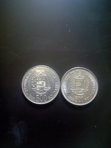 (2) Monedas De 500 Bs Colección Años 1998-1999