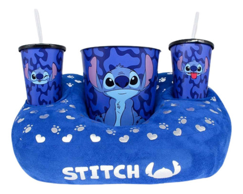 Kit de palomitas Disney Lilo Stitch para 2 tazas, cojín Creative Zone, color azul