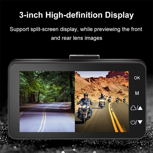 - Para Motocicleta Dash Cam Cámara Delantera Trasera Doble