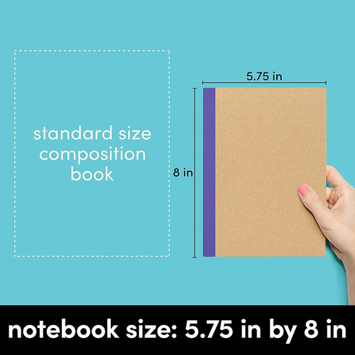 Paperage 48-pack Composition Notebook Journals, Kraft Cover