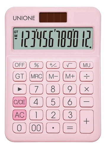 Calculadora Rosa Con Un Lcd Brillante, Escritorio Portátil D