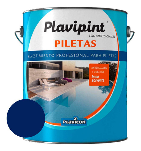 Pintura Para Piletas Solvente 4l Azul Plavipint Plavicon Rex