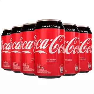 Coca Cola Sin Azucar Lata 354ml Pack X6 Gaseosa Dietetica