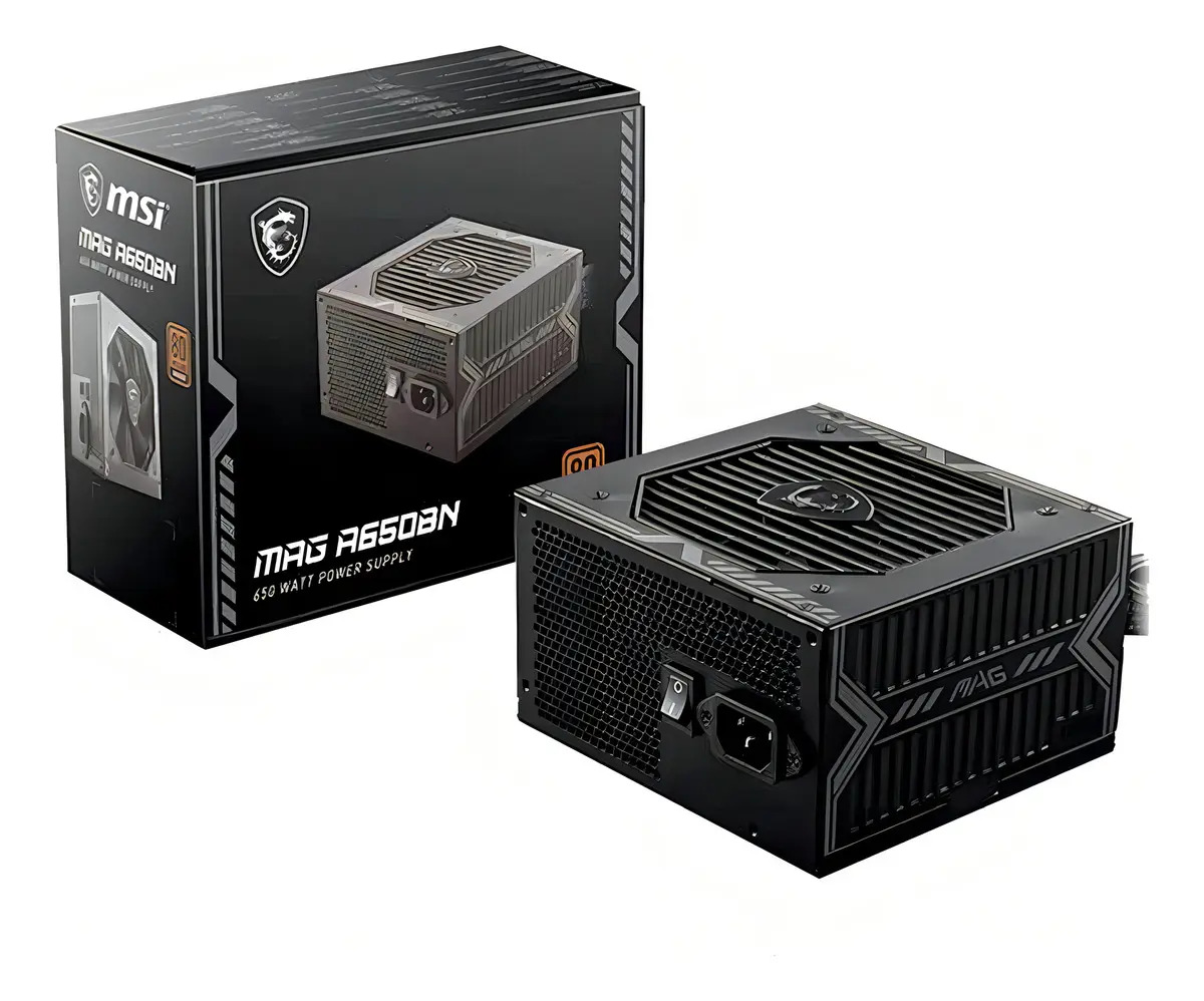 Fuente 650W PC MSI MAG A650BN ATX 80 plus bronze