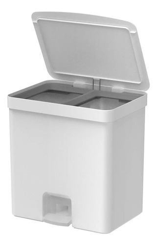 Lixeira De Pedal Ou Trium 20 Litros Com Duplo Compartimento