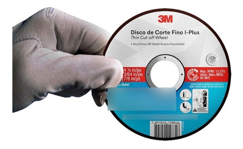 Disco De Corte Fino P/ Acero Inox 3m 115 X 1 X 22mm Pack X25