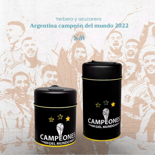 Imagen 2 de 9 de Set Mate Pampa Xl Afa + Latas Yerbera Azucarera Argentina