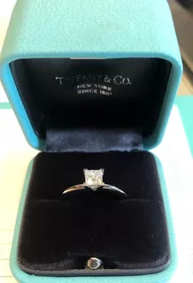 Anillo Tiffany Con Diamante Certificado