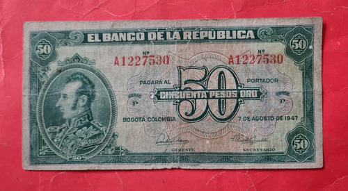 Billete Cincuenta Pesos 1947