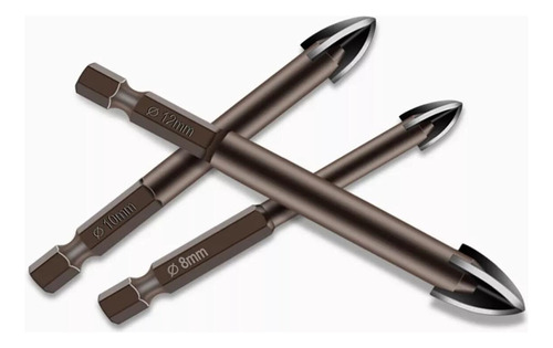 Conjunto De Brocas Triangulares Com Abridor De Furos De 3-12