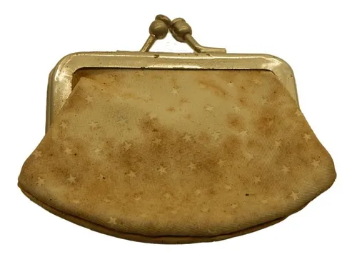 Monedero Antiguo Forma Tradicional De Tela Vin lica Beige