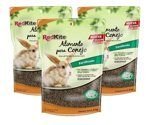 Alimento Para Conejos Pet Rabbit Diet 1.2 Kg 3 Piezas 
