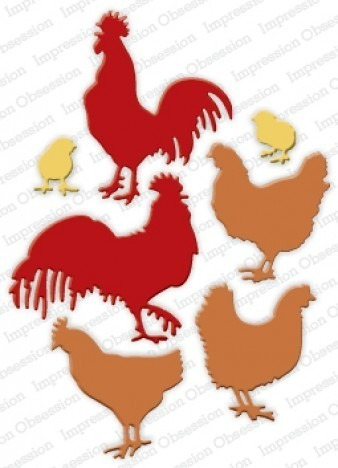 Impression Obsession Craft Dies Roosters & Chickens