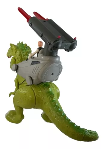 Figura - Dinossauro Rex Attack - Lança Míssil - Verde - Adijomar