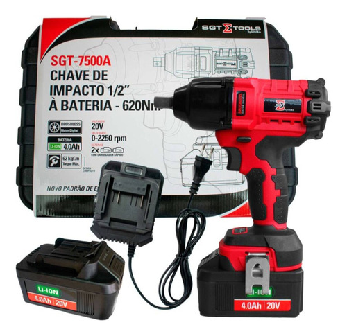 Chave De Impacto Bateria 20v Encaixe 1/2pol Sgt-7500a Sigma