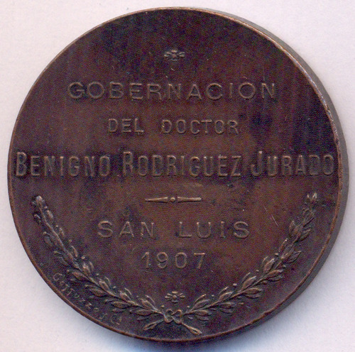 Medalla San Luis Escuela Mitre Rodriguez Educacion 1907