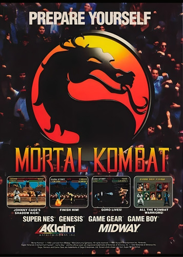 167# Cuadro 30x40 Mortal Kombat Vinilo Mdf Listo P/ Colgar